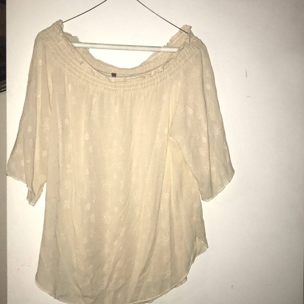 Off white off the shoulder shirt